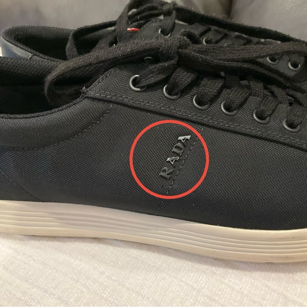 AUTH LUXURY PRADA SNEAKERS SHOES 4E3256 BLACK NYLON - Picture 11 of 16